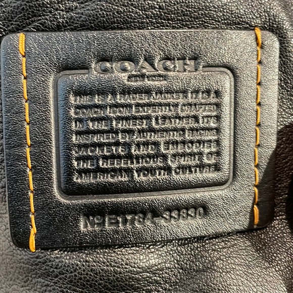 COACH BLACK LEATHER JACKET - Picture 6 of 8
